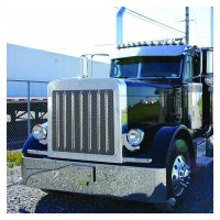 Peterbilt 379 Extended Hood Front Grill With Oval Punchouts Mounted