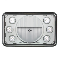 Rectangular Headlights LED 165mm Crystal Headlight High Beam