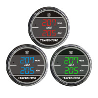 Truck Dual Display Front & Rear Axle Temperature TelTek Gauge Color Display Options