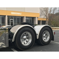 Hogebuilt 83" Stainless Steel Single Axle Fenders On Truck Front Angle View