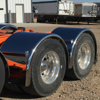 Hogebuilt 90" Stainless Steel Single Axle Lowrider Fenders Front Angled Close