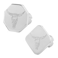 Engraved Bull Skull Tractor Trailer Air Brake Knob