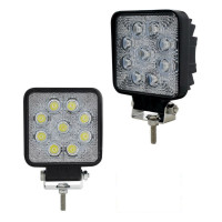 High Power 9 LED 25 Watt Square Work Light