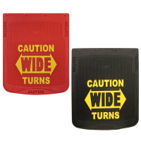 24" x 30" Caution Wide Turns Mud Flaps