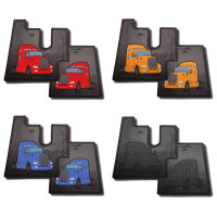 Kenworth T680 Rubber Floor Mats Red Yellow Blue Black