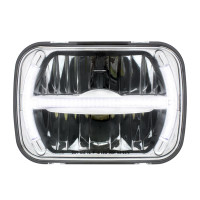 5” x 7” LED Rectangular Light High And Low Beam with LED Light Bar