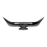 Matte Black Deluxe Longhorn Bull Horn Truck Hood Ornament