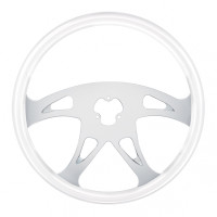 Chrome Glacier White 18" Steering Wheel Boss