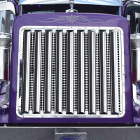 33.5" Peterbilt 379 389 Mirror Shine Vertical Half Moon Grill Bars- Full Image