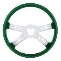 18" Vibrant Emerald Green 4 Spoke Steering Wheel