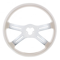 18" Vibrant Pearl White 4 Spoke Steering Wheel