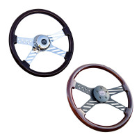 18" Chrome Dark Stars And Stripes Steering Wheel