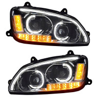 Kenworth T660 Chrome Full LED Headlights - Both Sides On