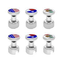 Chrome 1/2"-13 Thread-On Flag Gearshift Knob With Adapter - Default