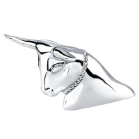 Chrome Longhorn Bull Hood Ornament