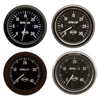 Semi Truck 3 3/8"Electric Tachometer Gauge By ISSPRO - 3k - 4k black and chrome