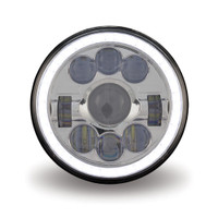 7" Round Projector LED Headlight With Auxiliary Halo Ring