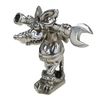 Rat Fink Mechanic Pewter Hood Ornament - Left