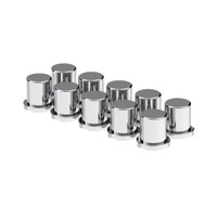 10 Pack Chrome 3/4" Push On Flat Top Lug Nut Covers - Default