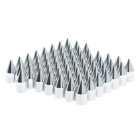 60 Pack of Chrome 15/16" Push-On Spiked Nut Covers - Default