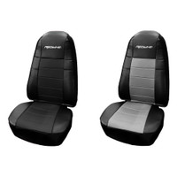 Universal Faux Leather and Cloth 2-Piece Premium Highback Seat Cover by Redline - Thumbnail