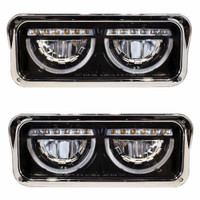 Freightliner Classic Half Moon Rectangular Blackout Headlight Assembly