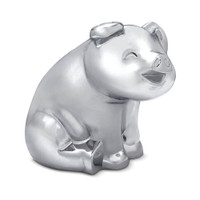 Chrome Smiling Pig Hood Ornament