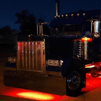 Peterbilt 379 389 Grill Accent RGB LED Light Kit with Remote - red