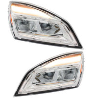 Freightliner Cascadia Chrome High Power LED Headlight 2018-2023 - both sides