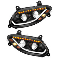 International LT Blackout LED Headlight With Sequential Turn Signal Both