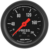 AutoMeter 2 1/16" Mechanical Pressure Gauge 200 PSI Z-Series