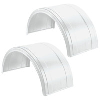 White Poly Truck Fenders For 22.5" Or 24.5" Wheels