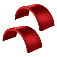 Red Poly Truck Fenders For 22.5" Or 24.5" Wheels