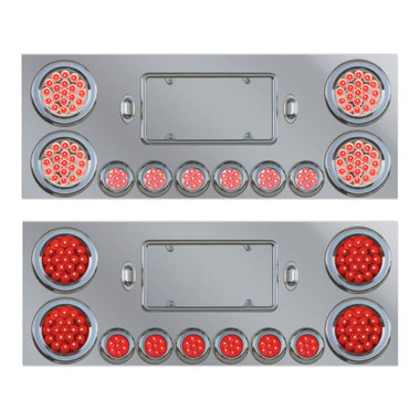Rear Center Panel with Red LEDs Stainless Steel | Raney's