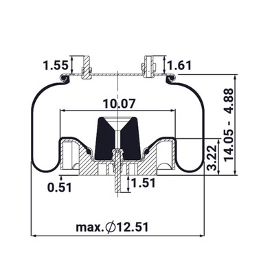 Atro Rolling Lobe Air Spring W01-358-8729 1R13-130
