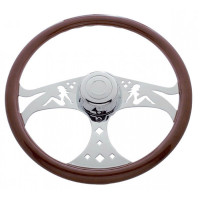 18" Chrome "Mudflap Girl" Steering Wheel
