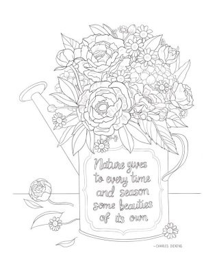 A Year in Flowers Coloring Book