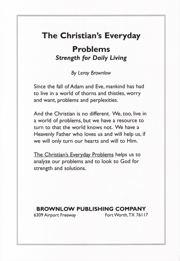Christian's Everyday Problems - CEI Bookstore | Truth Publications, Inc.