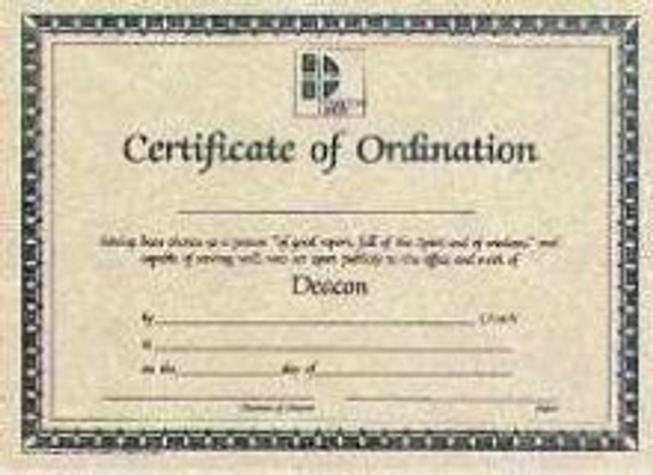 Certificate of Ordination - Deacon Regarding Ordination Certificate Template