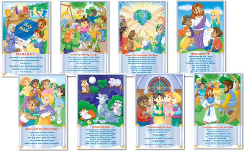 Bulletin Board - Children's Bible Songs (8 posters)