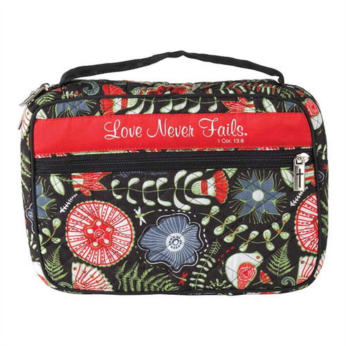 Bible Cover - Love Never Fails - Quilted Cotton TL Bible Cover - Love Never Fails - Quilted Cotton TL