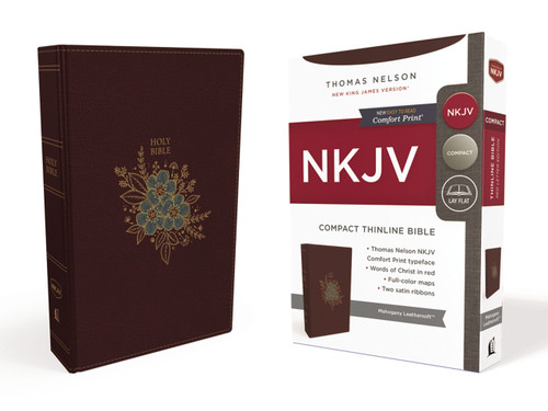 Bible NKJV Value Compact Thinline Leathersoft Mahogany