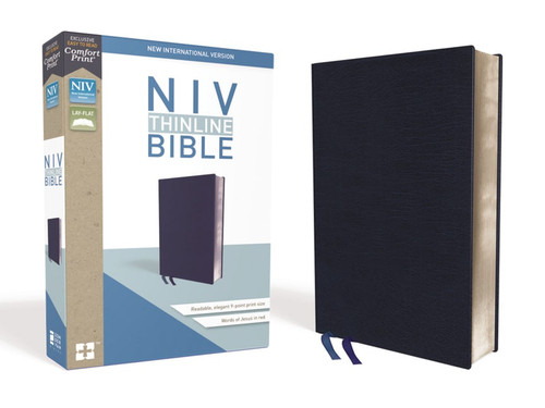 Bible NIV Thinline Navy Bonded Leather Comfort Print Bible NIV Thinline Navy Bonded Leather Comfort Print