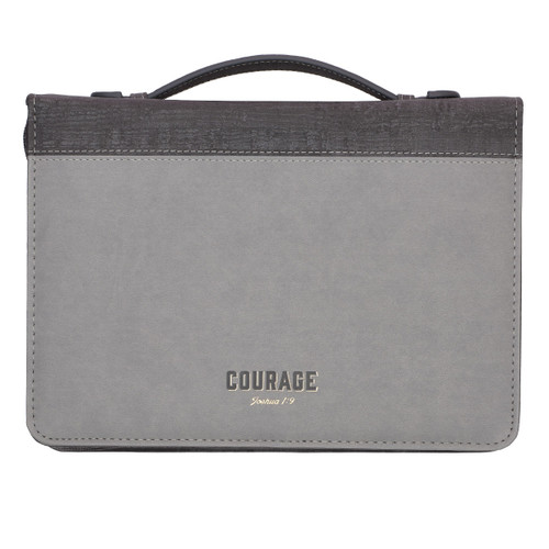 Bible Cover - Courage - Gray Two-Tone MD Bible Cover - Courage - Gray Two-Tone MD