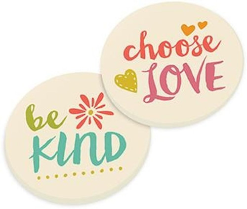 Car Coaster Set-Choose Love (Set Of 2)  Car Coaster Set-Choose Love (Set Of 2)