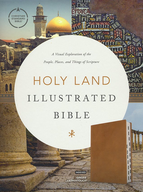CSB Holy Land Illustrated Bible--soft leather-look, ginger (indexed)