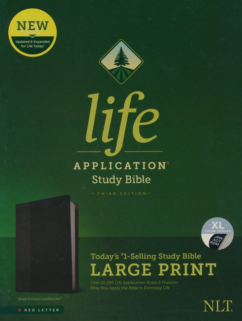NLT Life Application Large-Print Study Bible, Third Edition--soft leather-look, black/onyx (indexed) NLT Life Application Large-Print Study Bible, Third Edition--soft leather-look, black/onyx (indexed)