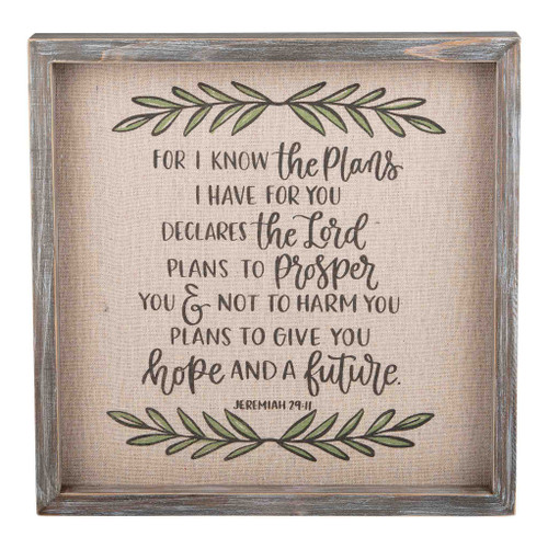 Wall Decor - FOR I KNOW THE PLANS FRAMED BOARD SMALL Wall Decor - FOR I KNOW THE PLANS FRAMED BOARD SMALL
