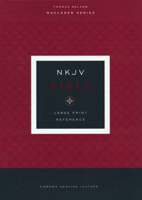 Bible NKJV LP Reference Brown Genuine Leather Maclaren Series