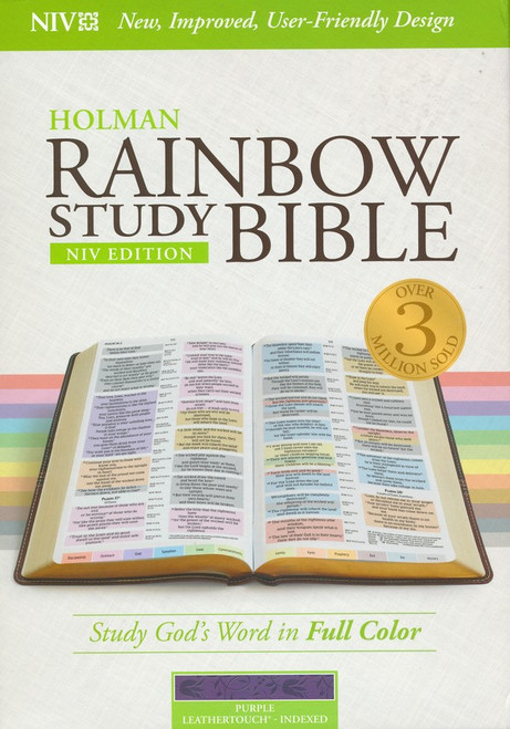 NIV Rainbow Study Bible, Purple LeatherTouch, Thumb-Indexed